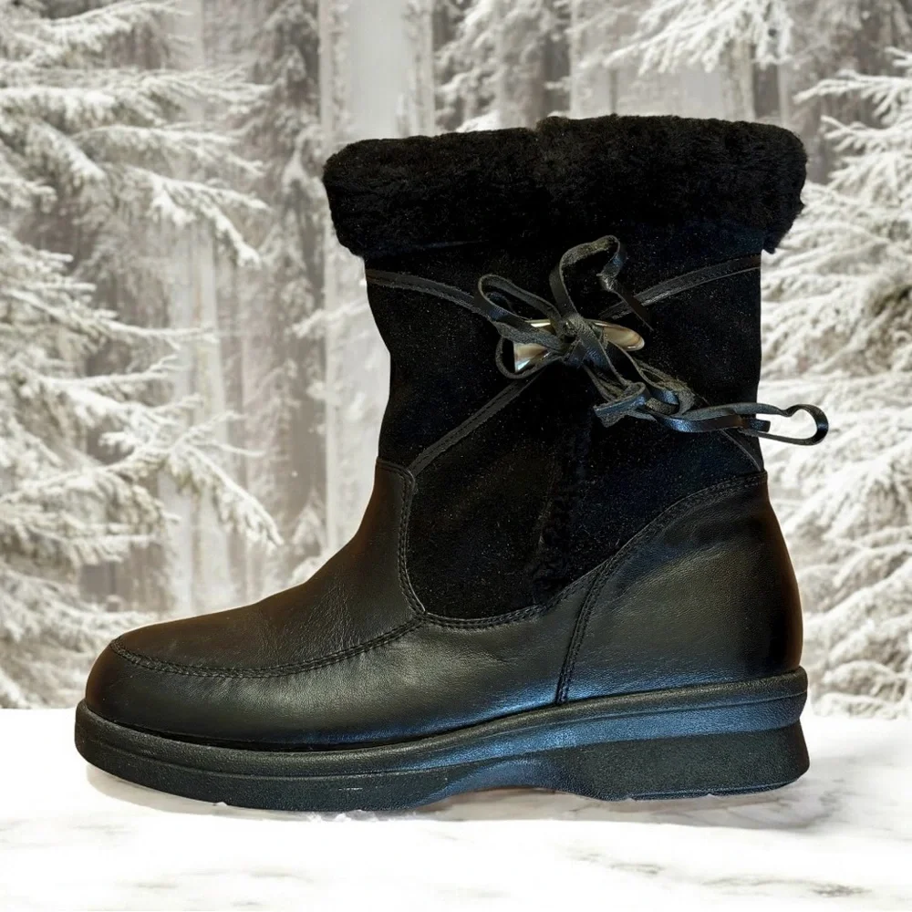 HOOPOE Fur Leather Winter Boots Size 7